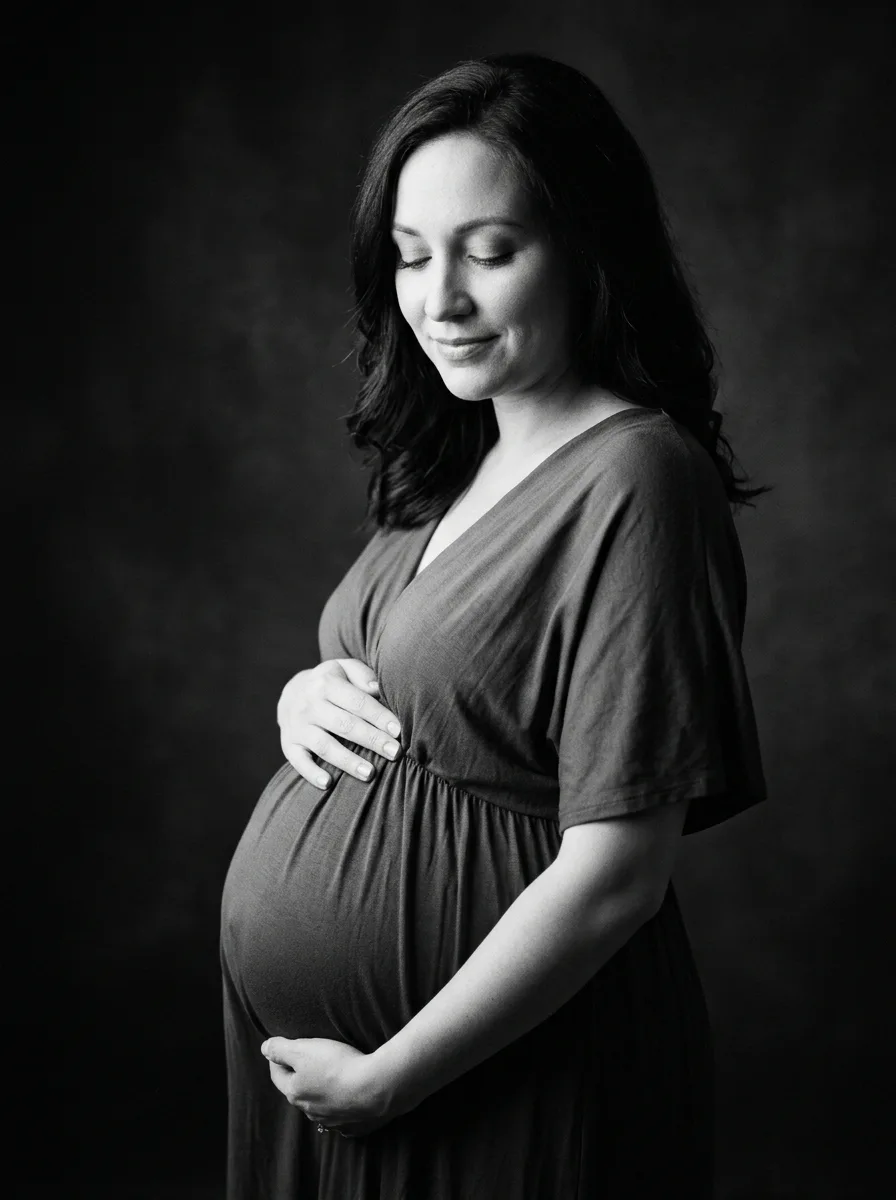 Черно-белая maternity фотосессия