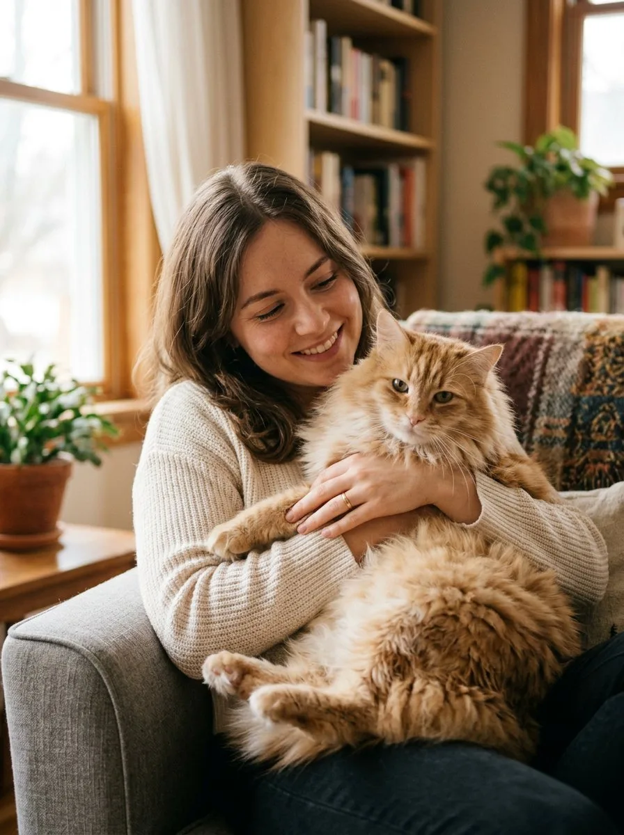 Нежная фотосессия с котом