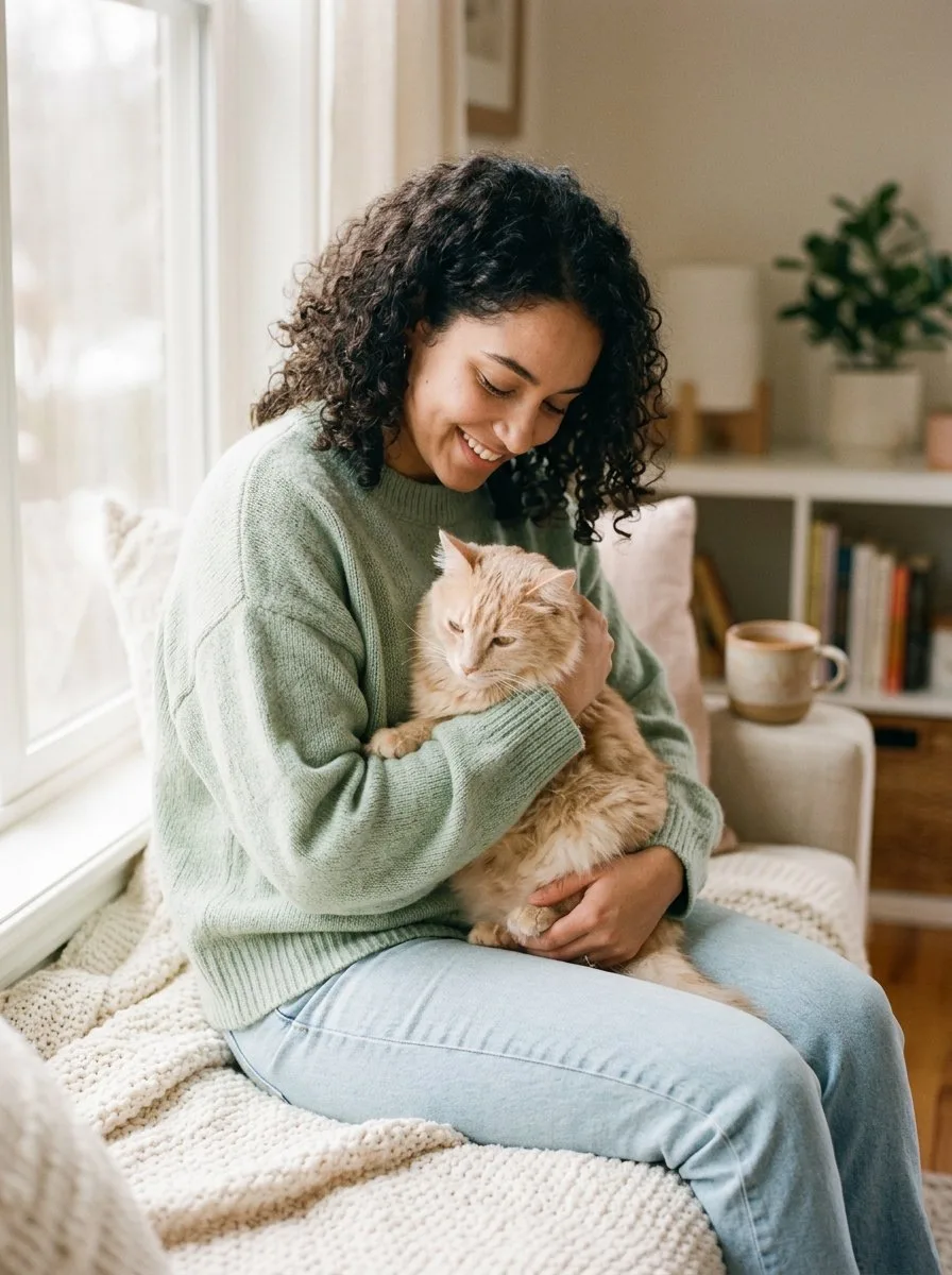 Фотосессия с котом в стиле Pinterest aesthetic