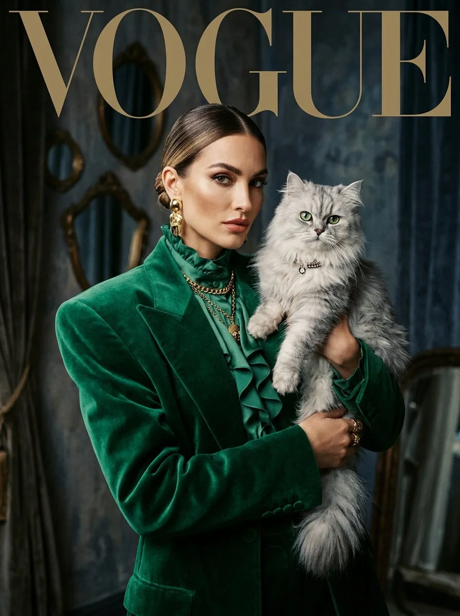 Фотосессия с котом в стиле Vogue