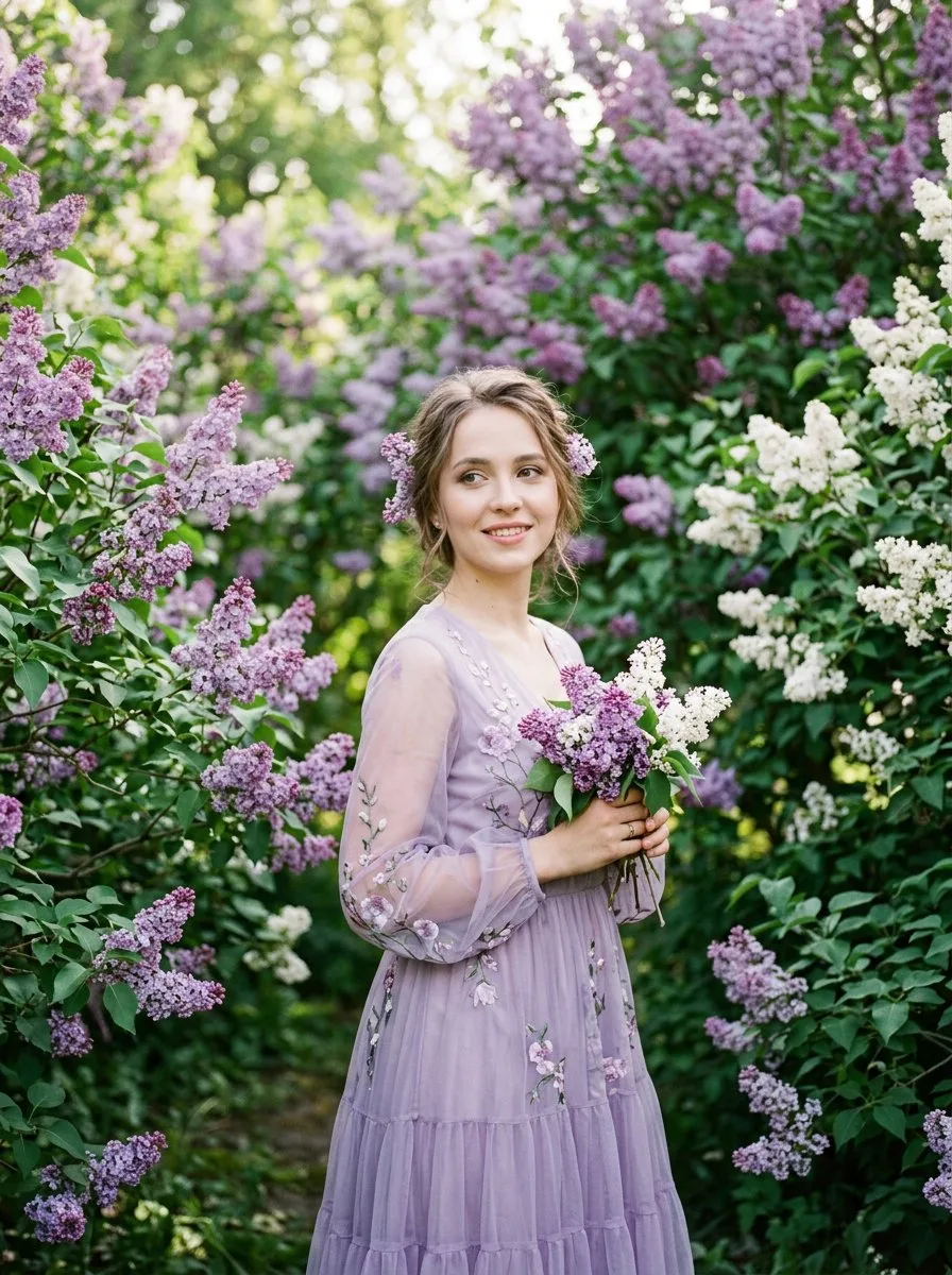 Романтическая фотосессия в сирени