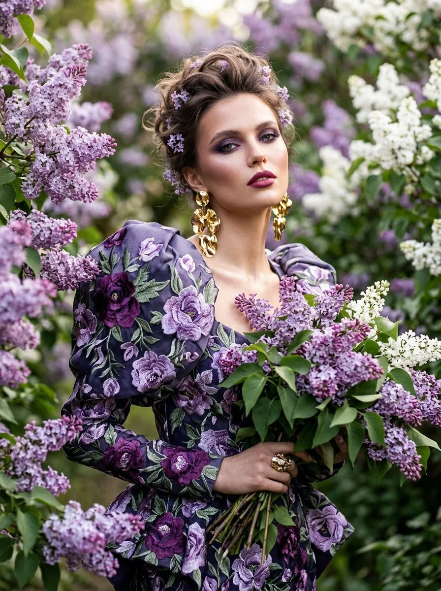 Фотосессия с сиренью в стиле Vogue