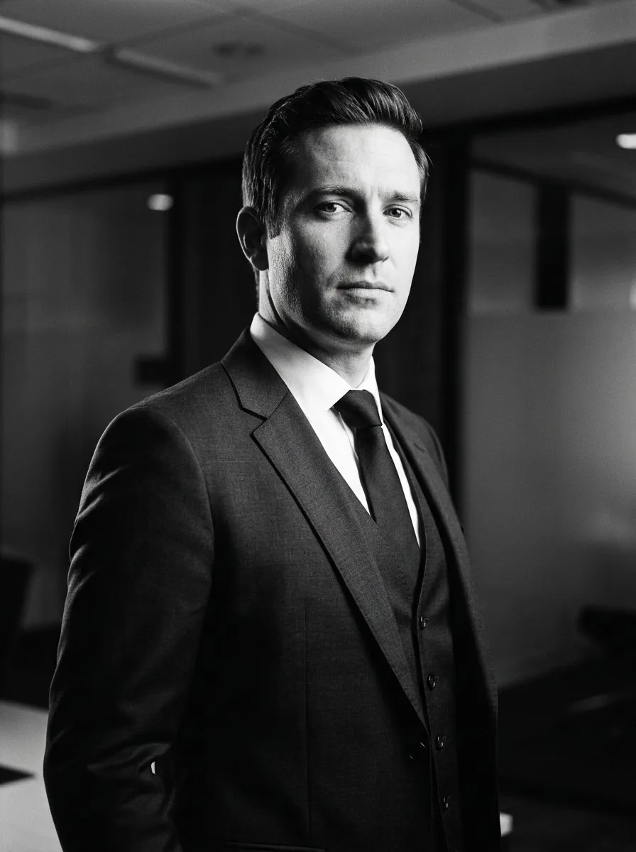 Black and white business portrait