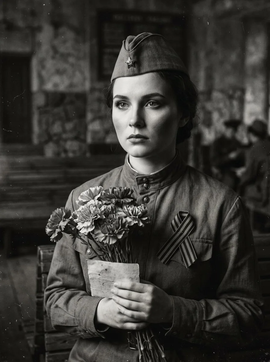 Черно-белая фотосессия к 9 Мая