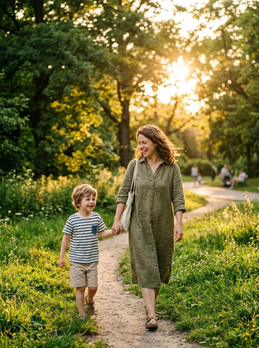 Фотосессия мамы с сыном на природе