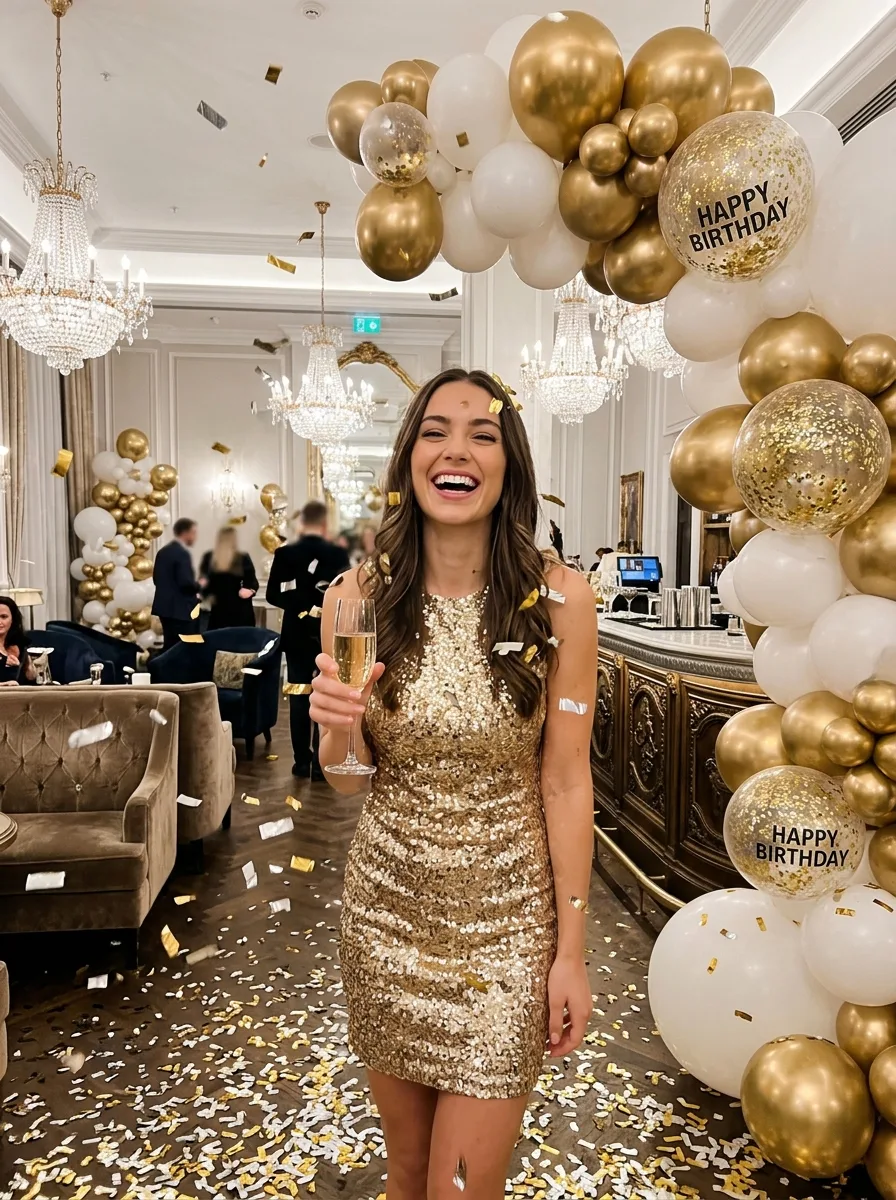 Фотосессия на день рождения в стиле glamorous party