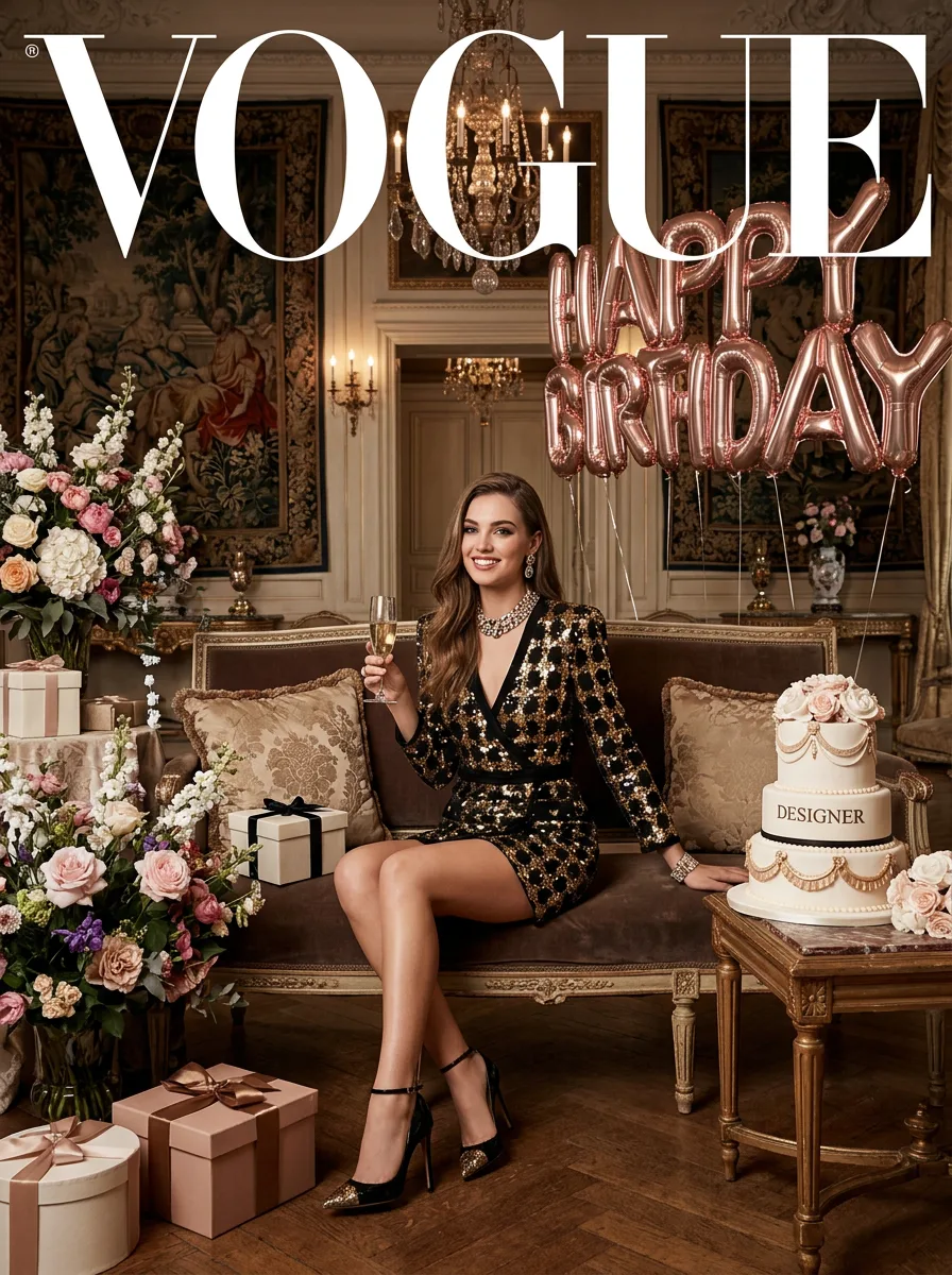 Праздничная фотосессия в стиле Vogue birthday editorial