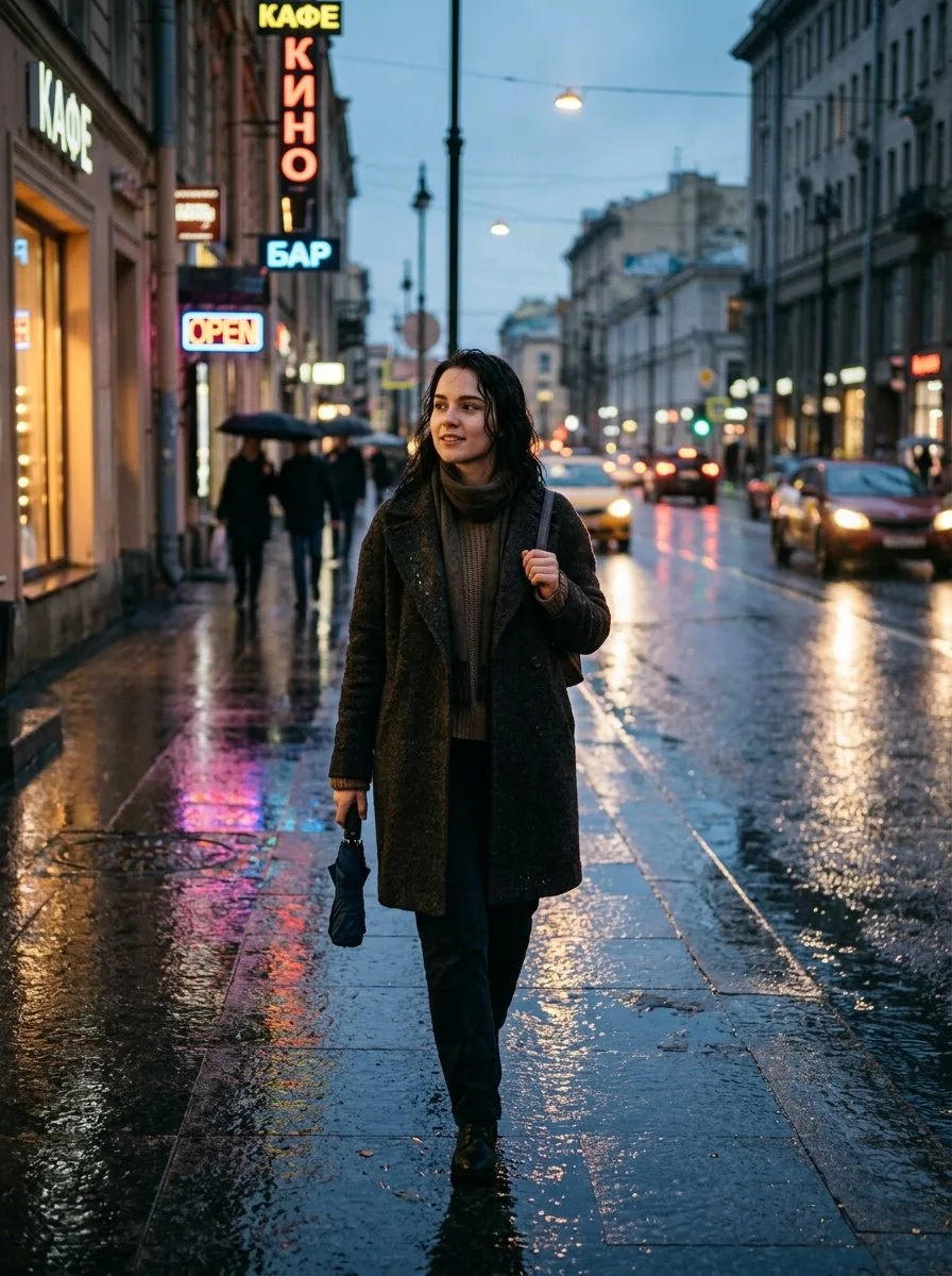 Фотосессия на улице после дождя