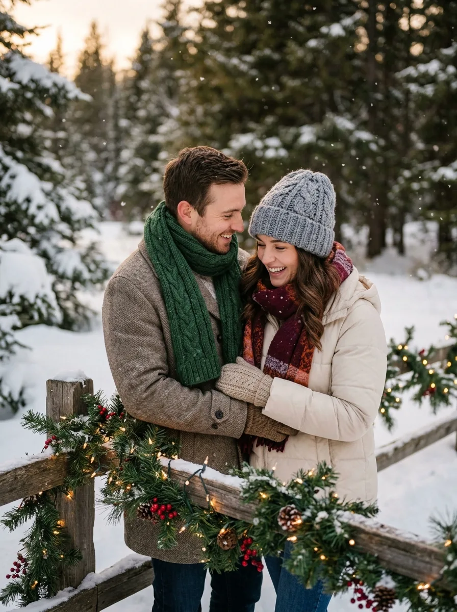 Зимняя фотосессия пары
