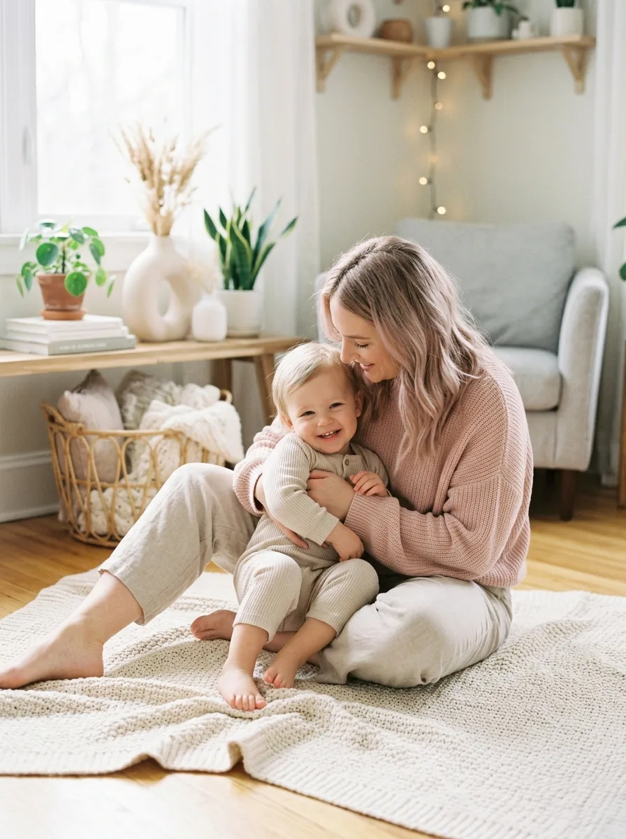Фотосессия мамы с ребенком в стиле Pinterest aesthetic
