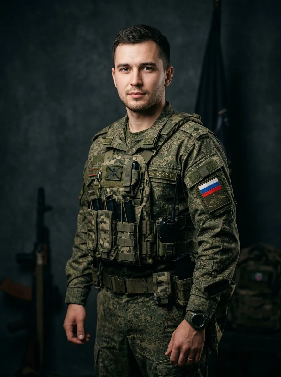 Студийная фотосессия с военной тематикой