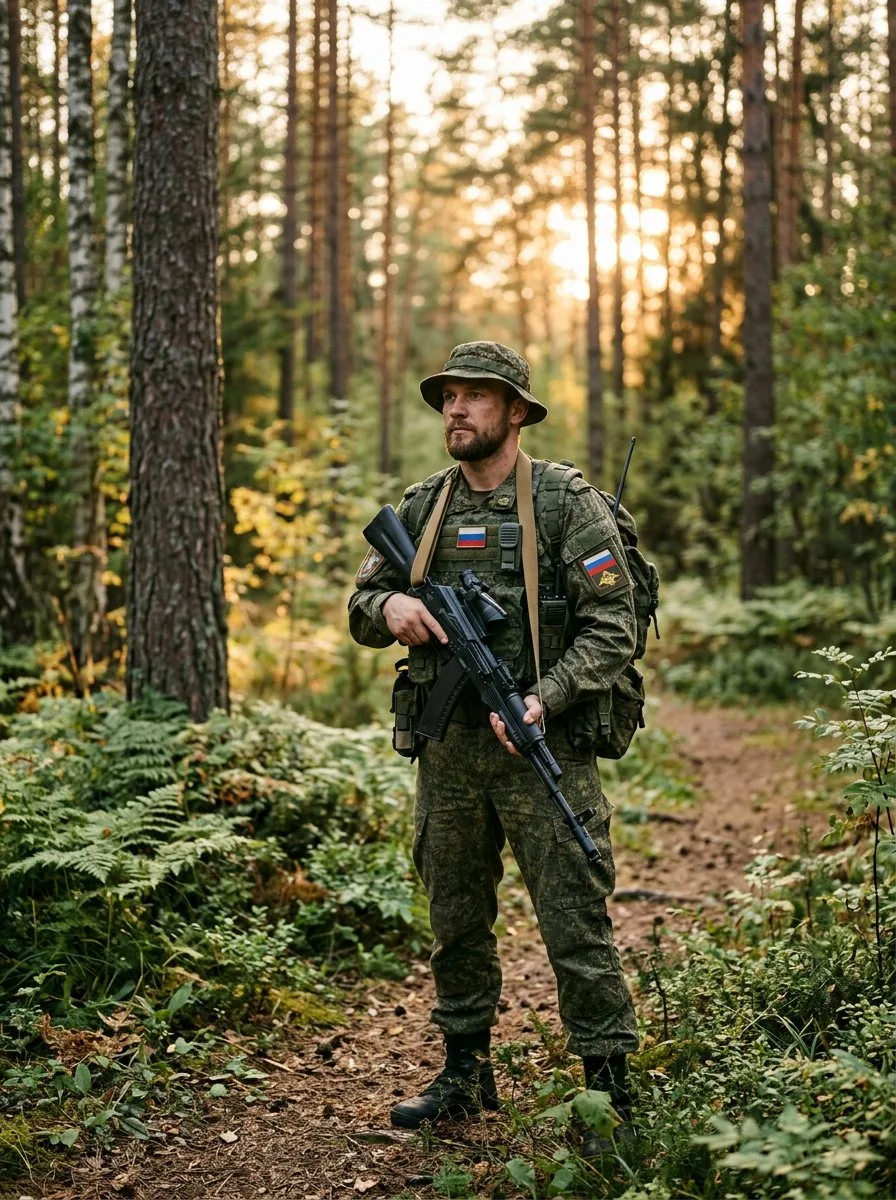 Фотосессия с военным на природе